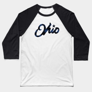 Ohio Buffalo Plaid Retro State Welcome Sign Design Baseball T-Shirt